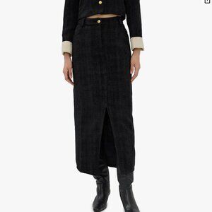 MOON RIVER Front Slit Maxi Skirt